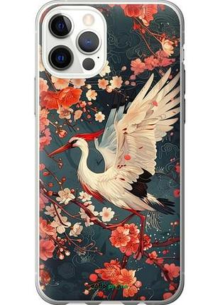 Чехол на iphone 12 pro сакура и аист "6108u-2052-10746"