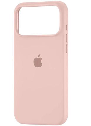 Чехол fiji silicone case для apple iphone 17 pro max бампер накладка soft touch с микрофиброй pink sand