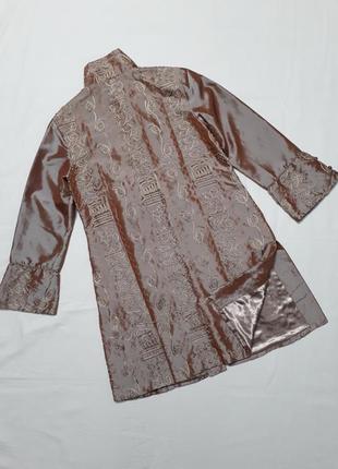 Пиджак в китайском стиле удлиненный шелковый р l xl5 фото