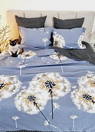 Комплект постільної білизни. тканина бязь-бавовна. кульбаби двоспальний