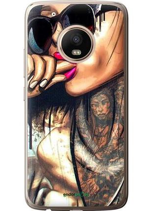 Чехол на motorola moto g5 plus девушка в тату "4001u-1038-10746"