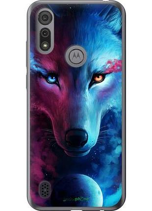 Чехол на motorola e6s арт-волк "3999u-2001-10746"