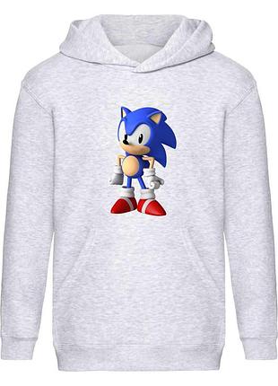 Худи соник детское (sonic 007) серое, 116-128-140-152-164 размер