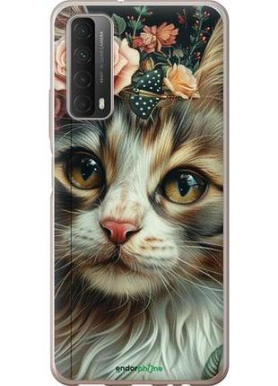 Чехол на huawei p smart 2021 cats and flowers "6069u-2100-10746"