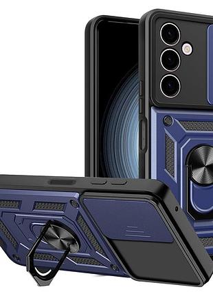 Чехол fiji camera defence для samsung galaxy a25 / a25 5g (a256) с защитой камеры и подставкой dark blue