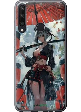 Чехол на huawei y6p гейша-воин "6124u-1952-10746"