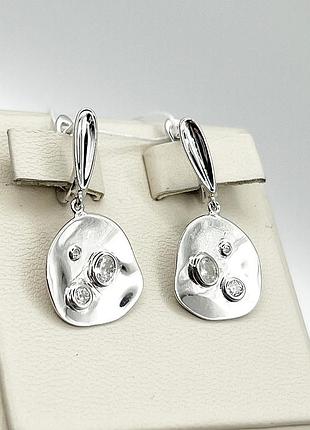 Сережки серебряные с кубическим цирконием 4,94 г