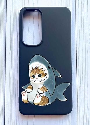 Матовий чорний чохол на samsung galaxy s24 fe кошеня (принт 120)