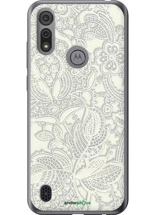 Чехол на motorola e6s белое кружево "4383u-2001-10746"