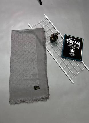 Шарф louis vuitton monogram classic scarf у сірому кольорі