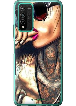 Чехол на huawei honor 10x lite девушка в тату "4001u-2198-10746"