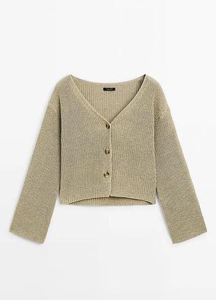 Цупкий кардиган в рубчик від massimo dutti