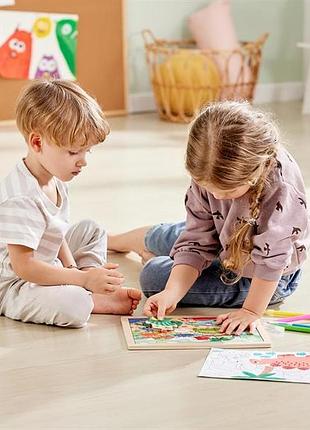 Пазл hape динозаври з розмальовкою (e1641)