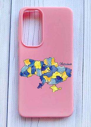 Матовый розовый чехол на samsung galaxy s24 карта украины (принт 261)