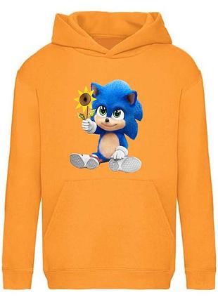 Худи соник детское (sonic 008) оранжевое, 116-128-140-152-164 размер