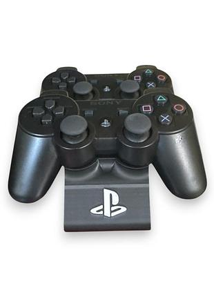 Подвійний тримач для dualshock 3 з лого playstation чорний