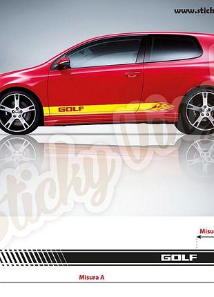 Виниловые наклейки на авто " полосы golf " 10х210 см х 2 шт