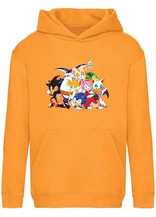 Худи соник детское (sonic 0011) оранжевое, 116-128-140-152-164 размер