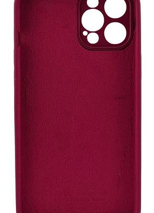 Чехол silicone case box для apple iphone 12 pro max бампер soft touch с микрофиброй бордовый 2