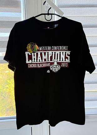 Футболка majestic, nhl, chicago blackhawks, розмір л