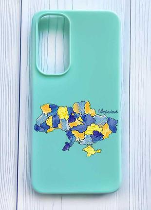 Матовий бірюзовий чохол на samsung galaxy s24 fe карта україни (принт 261)