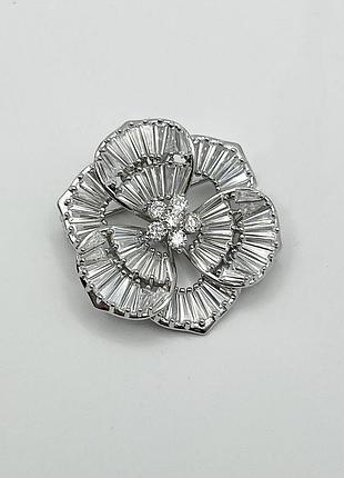 Брошка-булавка серебряная с кубическим цирконием 12,63 г