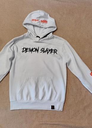 Белая толстовка demon slayer, размер s, унисекс, японское аниме