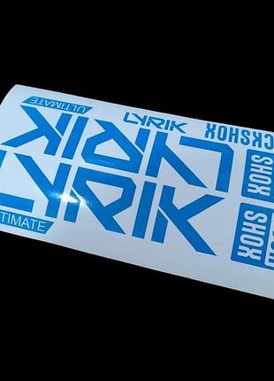 Голубой наклейки на вилку рок шок рок шок rock shox велосипед lyrik ultimate 2023 лирик без фона