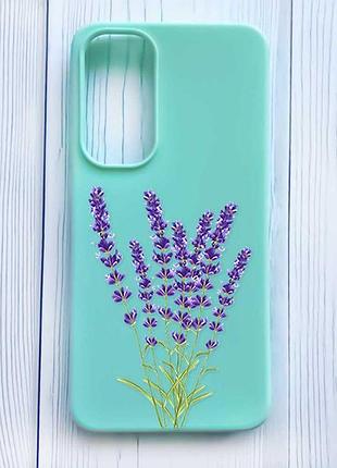 Матовий бірюзовий чохол на samsung galaxy s24 fe лаванда (принт 28)