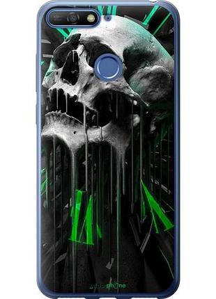 Чехол на huawei honor 7c череп-часы "4100u-1411-10746"