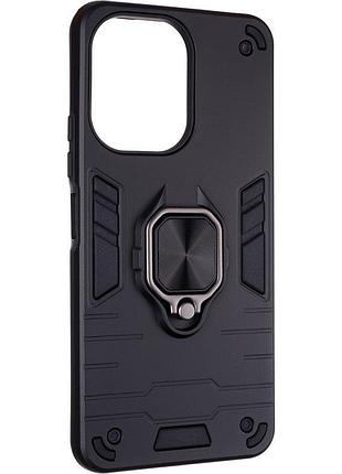 Чехол fiji defence для poco c65 защитный бампер с кольцом подставкой black