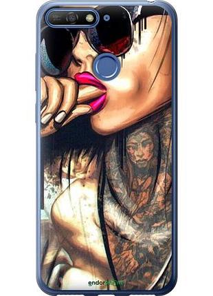 Чехол на huawei honor 7a pro девушка в тату "4001u-1440-10746"