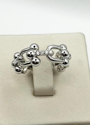 Кольцо серебряное с кубическим цирконием "цепь" 17,5 5,06 г