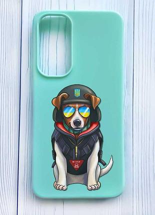 Матовый бирюзовый чехол на samsung galaxy a35 (a356) пёс патрон (принт 4)