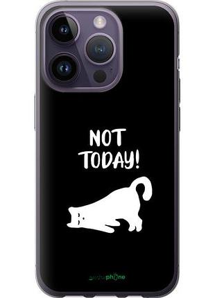 Чехол на iphone 14 pro уставший кот "4535u-2646-10746"