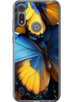Чохол на motorola e6s жовто-блакитні метелики "6046u-2001-10746"