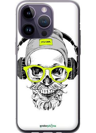 Чехол на iphone 14 pro max череп в очках и наушниках "4144u-2667-10746"