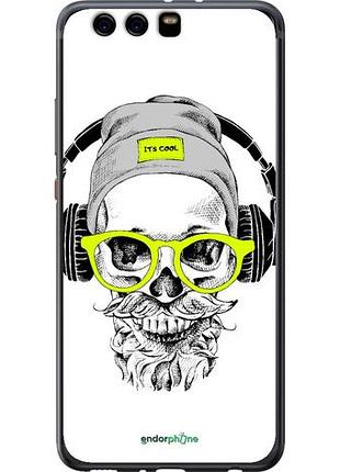 Чохол на huawei p10 plus череп в окулярах і навушниках "4144u-963-10746"
