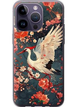 Чехол на iphone 14 pro max сакура и аист "6108u-2667-10746"