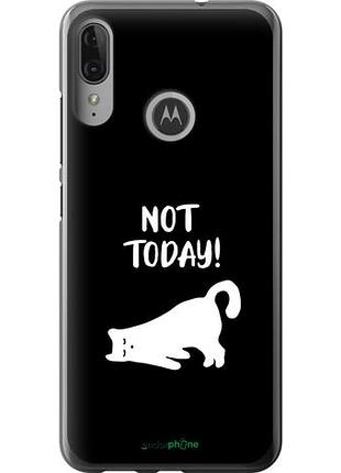 Чехол на motorola moto e6 plus уставший кот "4535u-1780-10746"
