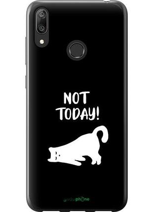 Чехол на huawei y7 2019 уставший кот "4535u-1638-10746"
