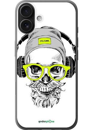 Чохол на iphone 16 plus череп в окулярах і навушниках "4144u-3714-10746"
