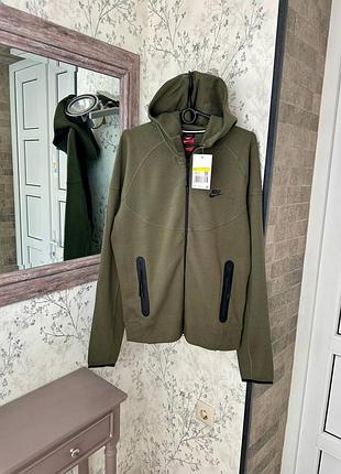 Зіп худі nike tech fleece , кофта хакі найк теч фліс