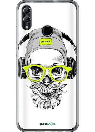Чехол на huawei honor 10 lite череп в очках и наушниках "4144u-1618-10746"