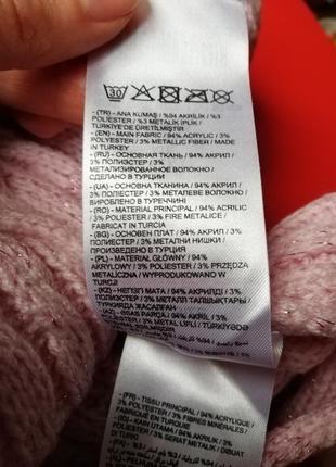 Новий теплий шарф, шарф, блідо-рожевий з люрексом, красива в'язка lc waikiki5 фото