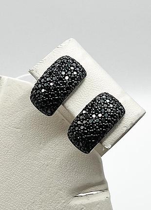 Сережки серебряные с кубическим цирконием "империя" 4,91 г