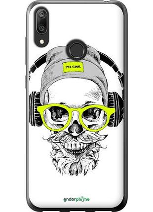 Чохол на huawei y7 2019 череп в окулярах і навушниках "4144u-1638-10746"