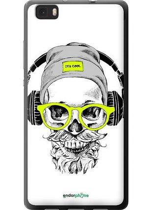 Чохол на huawei ascend p8 lite череп в окулярах і навушниках "4144u-126-10746"