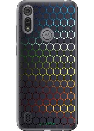 Чехол на motorola e6s переливающиеся соты "498u-2001-10746"