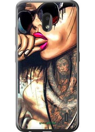Чехол на nokia 2.2 девушка в тату "4001u-1706-10746"